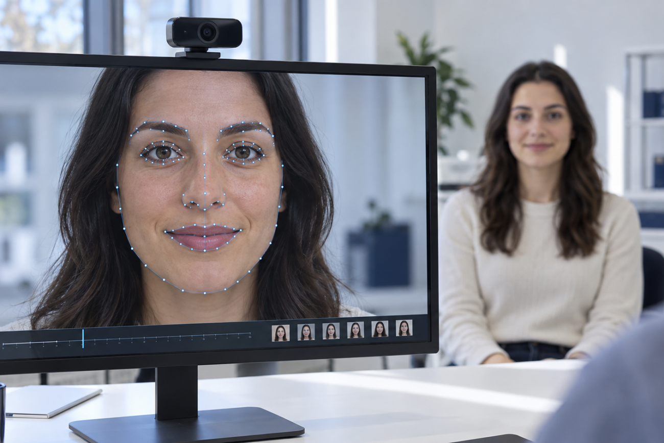 Seguimiento de puntos faciales en una pantalla de investigación
